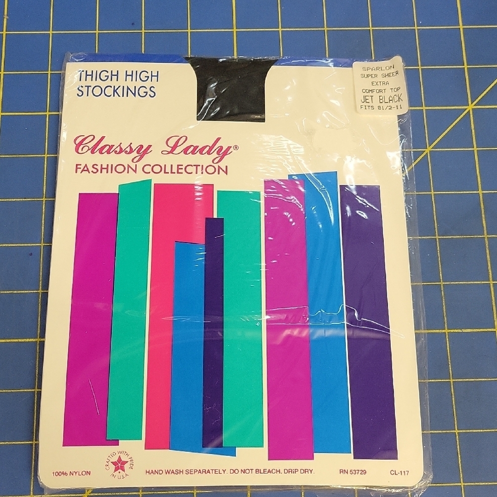 Classy Lady Fashion CollectionThigh High Stockings Jet Black Shoe Size 8.5 - 11